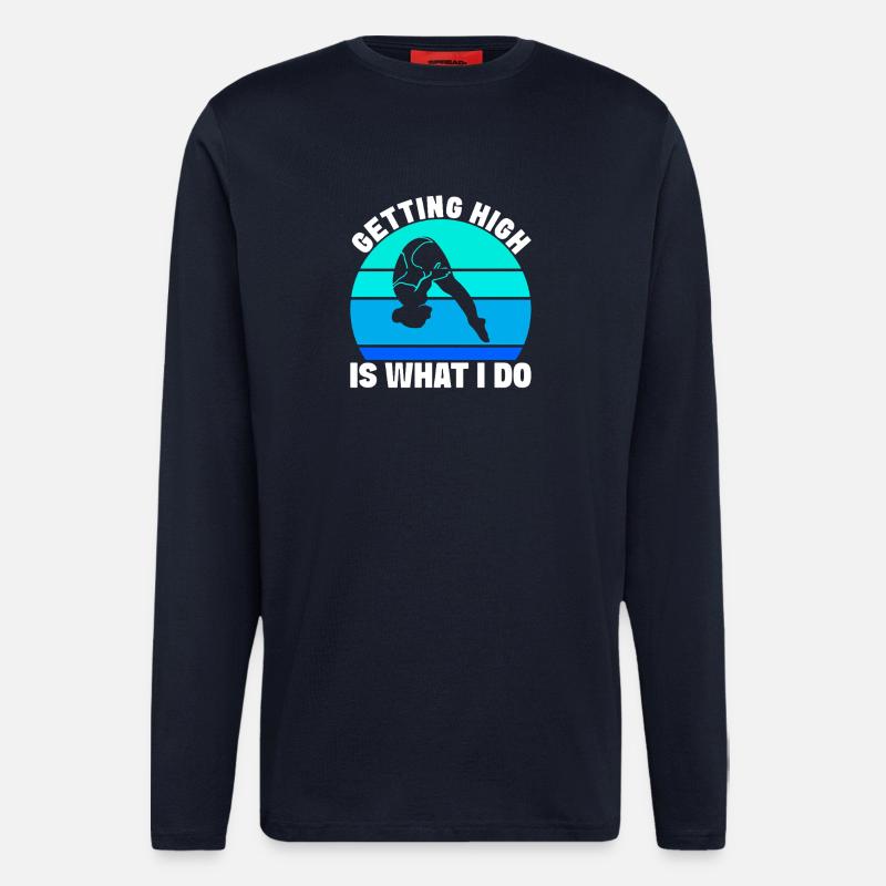 Kunstspringen Turmspringer Sprungbrett - Langarmshirt - made by SPREAD  - DARK NAVY