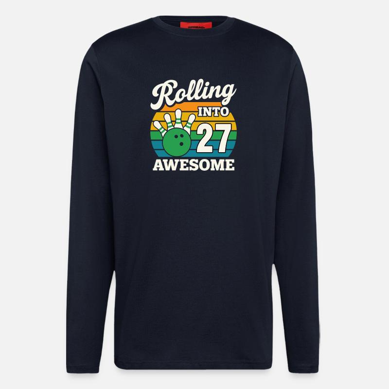 Bowling 27 Birthday Celebration Graphic - Longsleeve - made by SPREAD - DARK NAVY