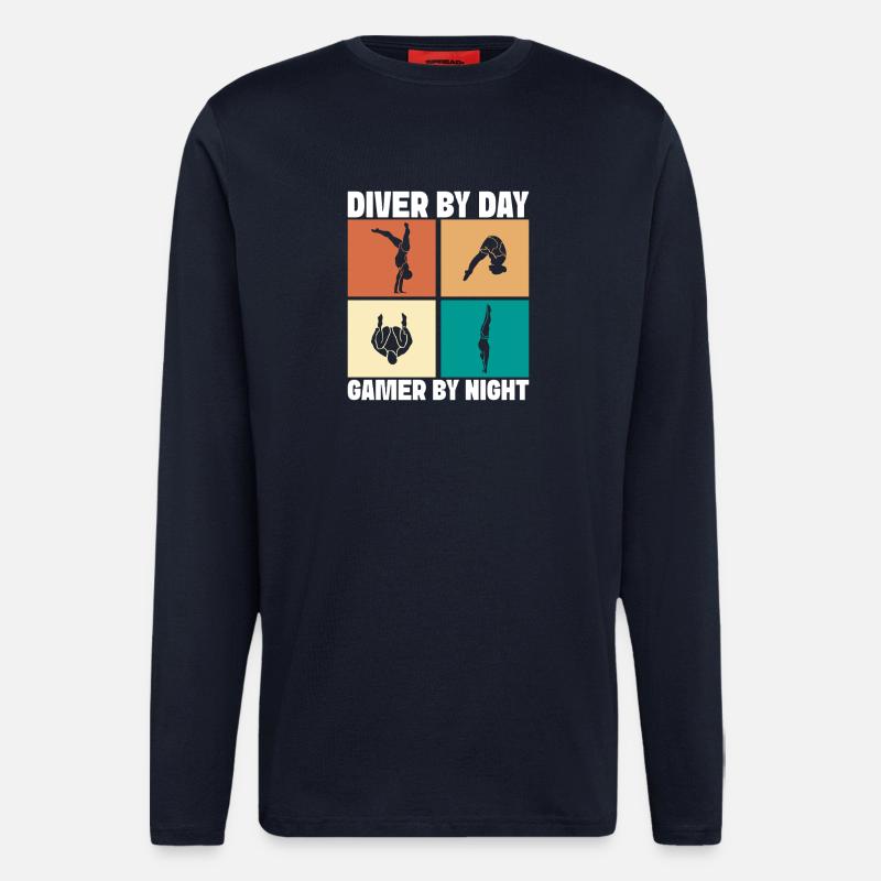 Kunstspringen Turmspringer Sprungbrett - Langarmshirt - made by SPREAD  - DARK NAVY