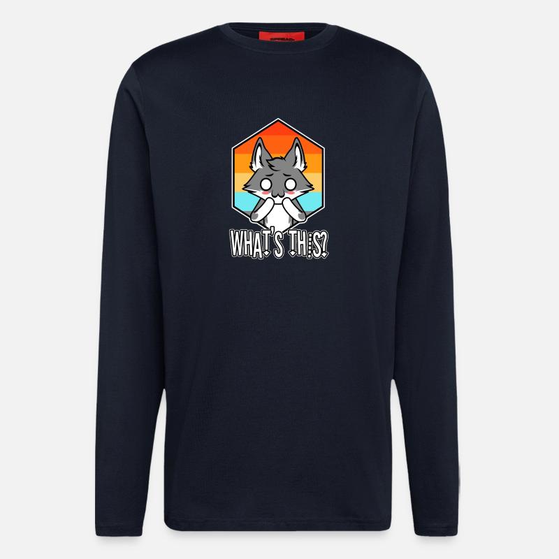 OwO Qu’est-ce que c’est ? - Manches longues bio décontracté fabriqué en UE - DARK NAVY