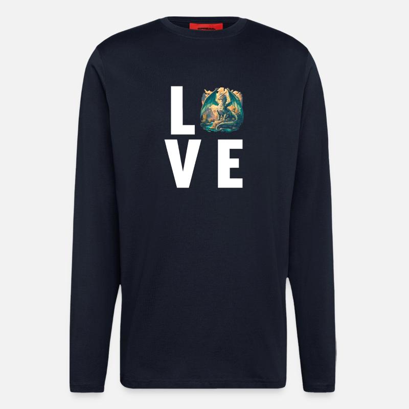 Drachen Drache - Langarmshirt - made by SPREAD  - DARK NAVY