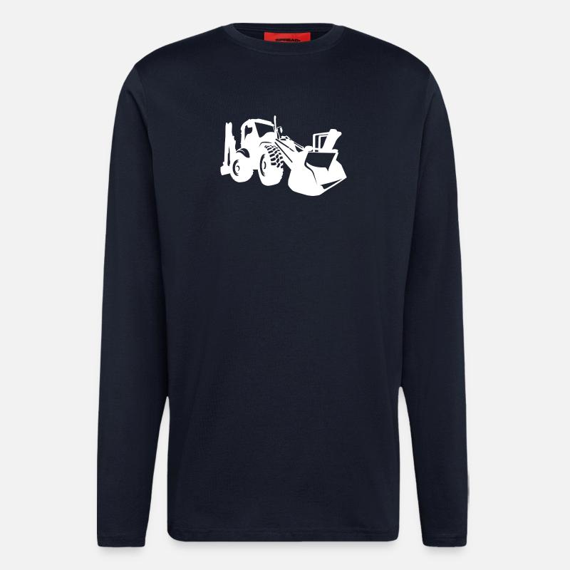 Bagger Radlader Baugeräteführer Silhouette - Langarmshirt - made by SPREAD  - DARK NAVY