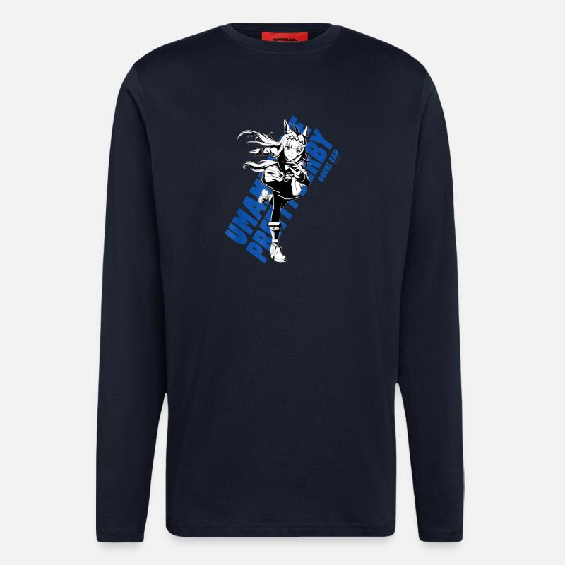 Manga-Heldin mit dynamischem Stil - Langarmshirt - made by SPREAD  - DARK NAVY