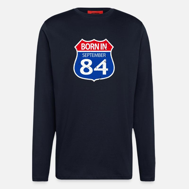 Born_in_September_84 - Langarmshirt - made by SPREAD  - DARK NAVY