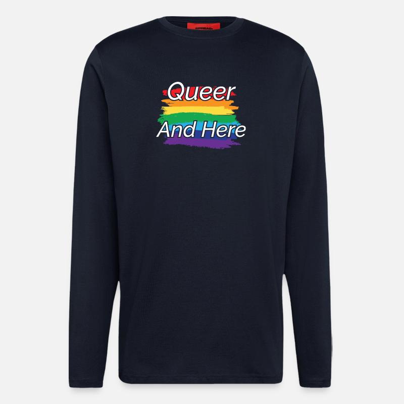 Queer Pride Regenbogen Design - Langarmshirt - made by SPREAD - DARK NAVY