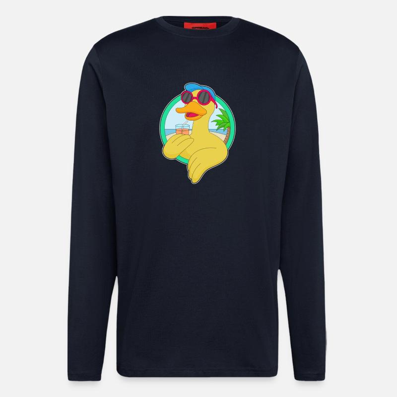 Duck Beach Drink Summer - Longsleeve - made by SPREAD  - DARK NAVY