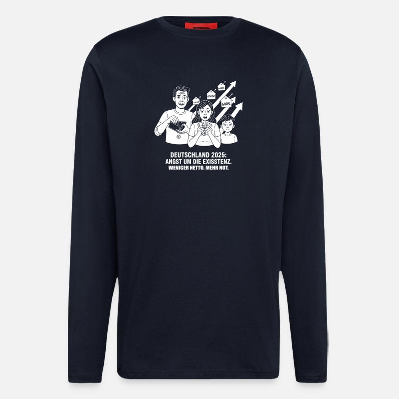 Angst um die Existenz - Langarmshirt - made by SPREAD  - DARK NAVY
