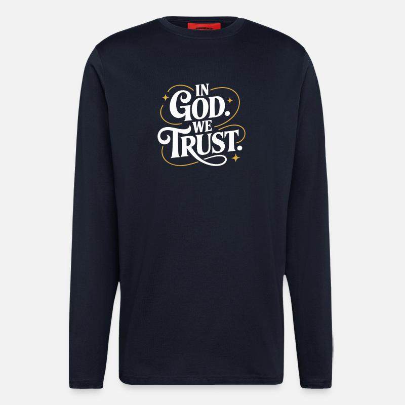 In God We Trust Design - Langarmshirt - made by SPREAD - DARK NAVY
