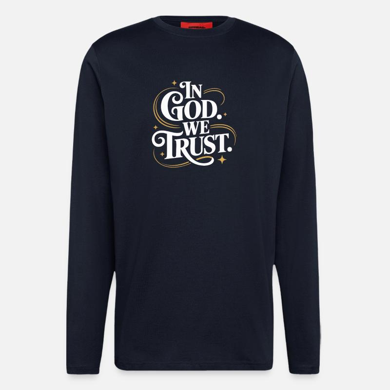 In God We Trust Design - Langarmshirt - made by SPREAD  - DARK NAVY