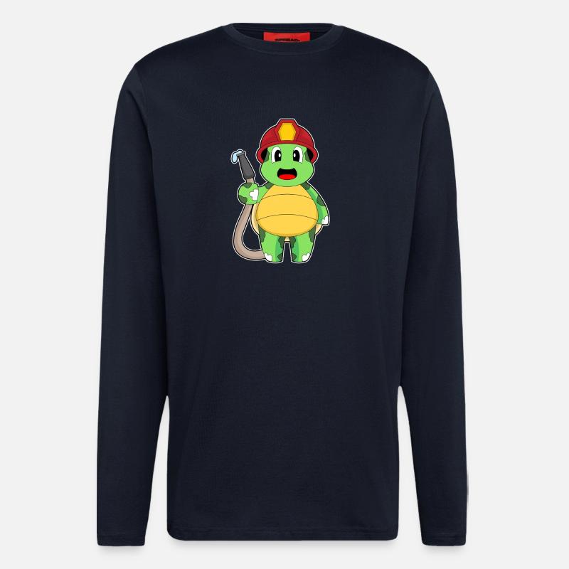 turtle fireman fire hose - Longsleeve - made by SPREAD  - DARK NAVY
