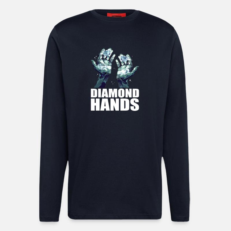 Commerce de mains de diamants - Manches longues bio décontracté fabriqué en UE - DARK NAVY