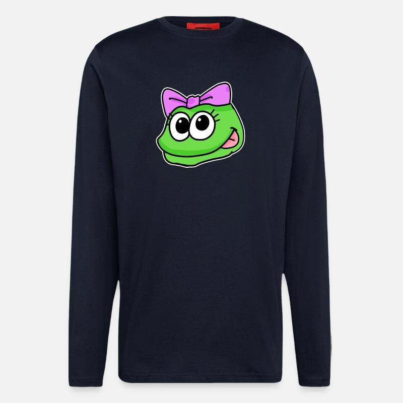 Frosch Mädchen Kopf Tierkopf - Langarmshirt - made by SPREAD  - DARK NAVY