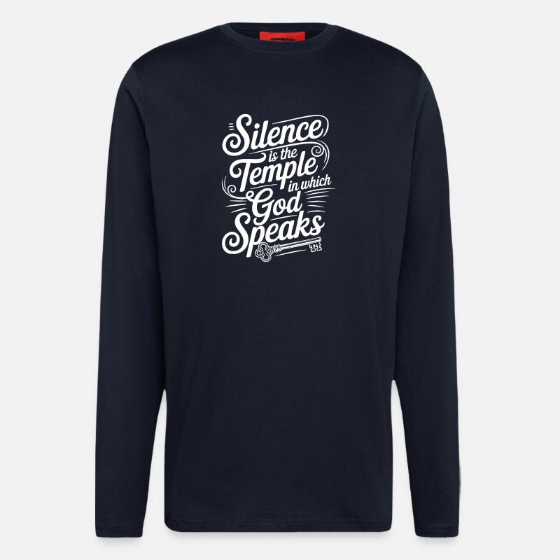 Silence – God Speaks Design - Langarmshirt - made by SPREAD  - DARK NAVY