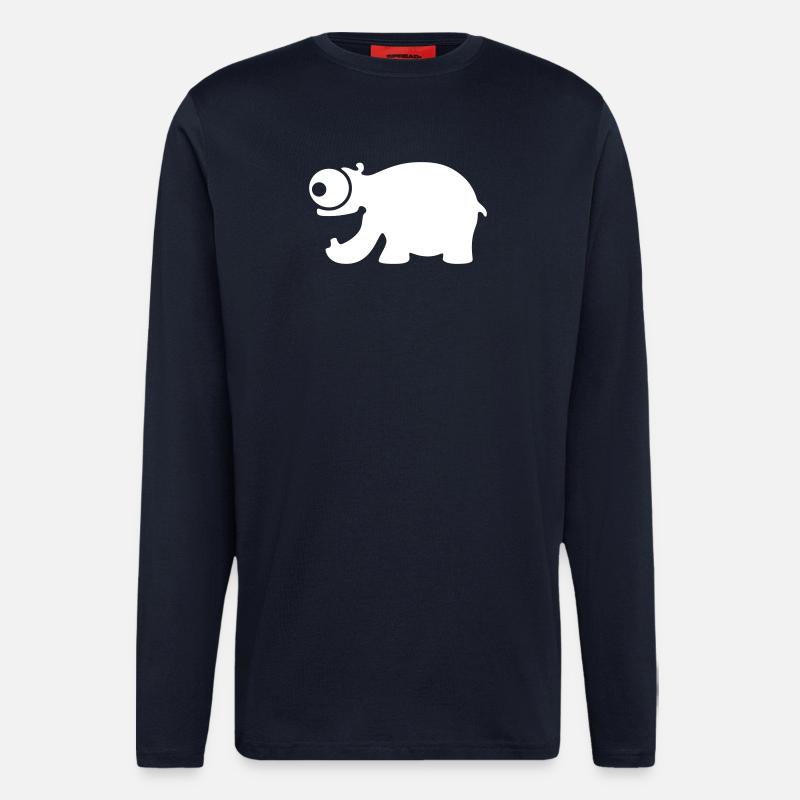 Lustiges Nilpferd - Langarmshirt - made by SPREAD  - DARK NAVY