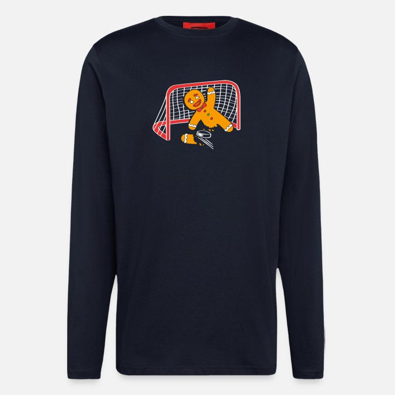 Gingerbread Man Christmas Gingerbread Lebkuchen - Longsleeve - made by SPREAD  - DARK NAVY
