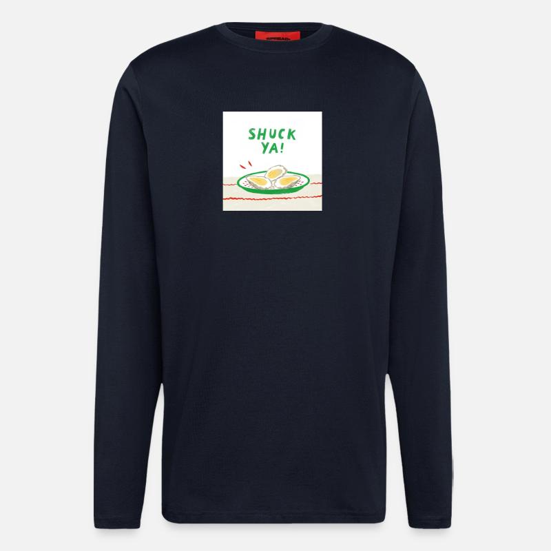 Lustiges Austern  Design - Langarmshirt - made by SPREAD  - DARK NAVY