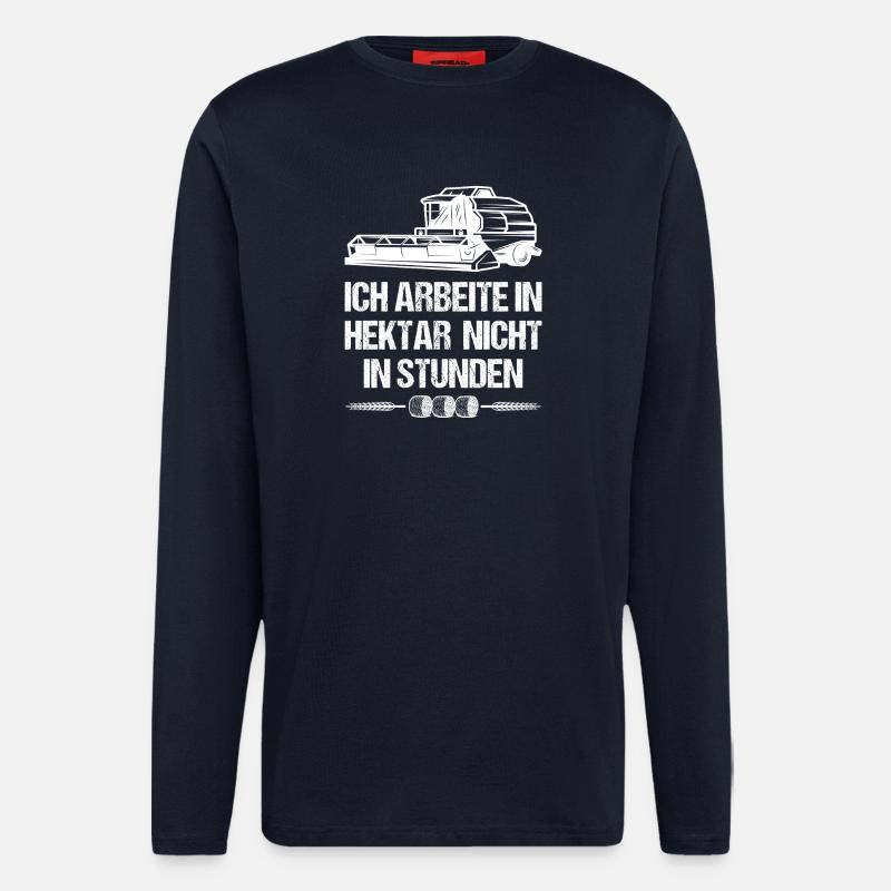 Moissonneuse-batteuse Farmer - Manches longues bio décontracté fabriqué en UE - DARK NAVY