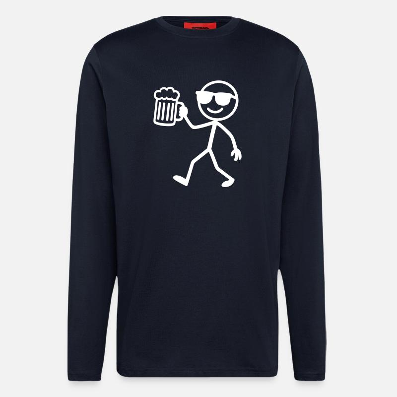 strichmännchen bier - Langarmshirt - made by SPREAD  - DARK NAVY