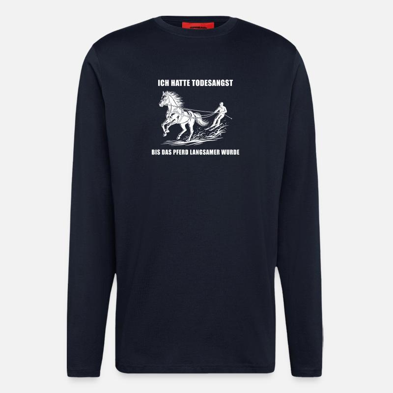 Bis das Pferd langsamer wurde - Langarmshirt - made by SPREAD - DARK NAVY