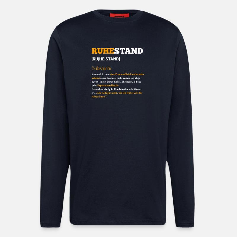 Ruhestand Typografie Poster - Langarmshirt - made by SPREAD - DARK NAVY