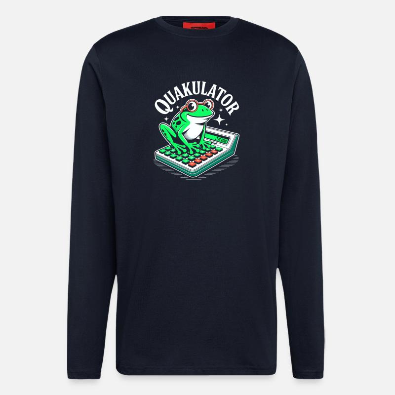 Funny Saying Math Frog Calculator - Longsleeve - made by SPREAD  - DARK NAVY