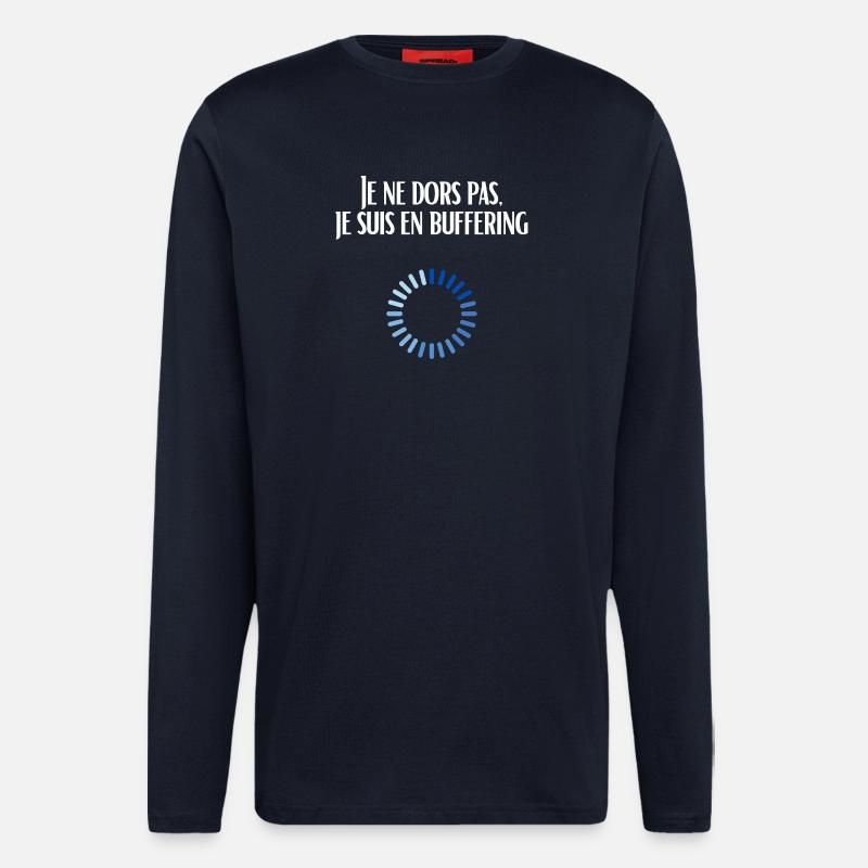 I'm not sleeping, I'm buffering - Longsleeve - made by SPREAD  - DARK NAVY