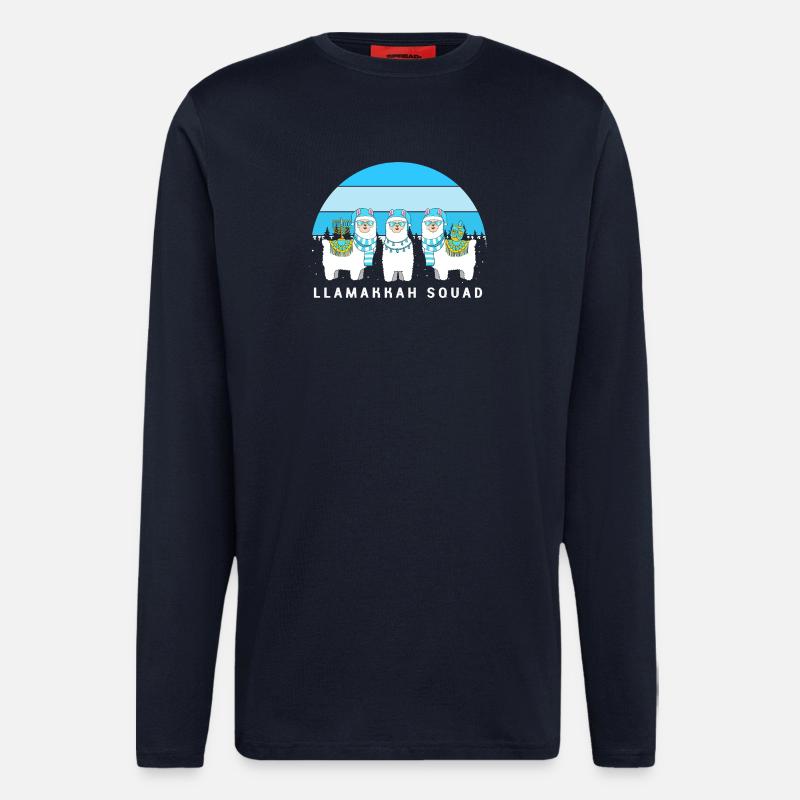 Hanoukka Hanoukka Hanoucca - Manches longues bio décontracté fabriqué en UE - DARK NAVY