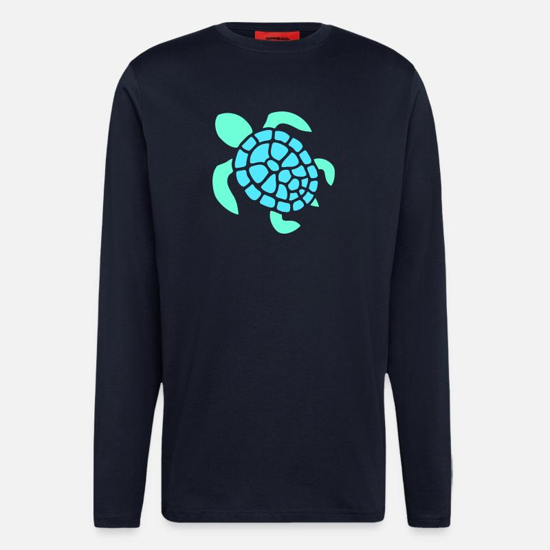 Turtle Logo Turtle Shell Pattern Icon - Longsleeve - made by SPREAD  - DARK NAVY