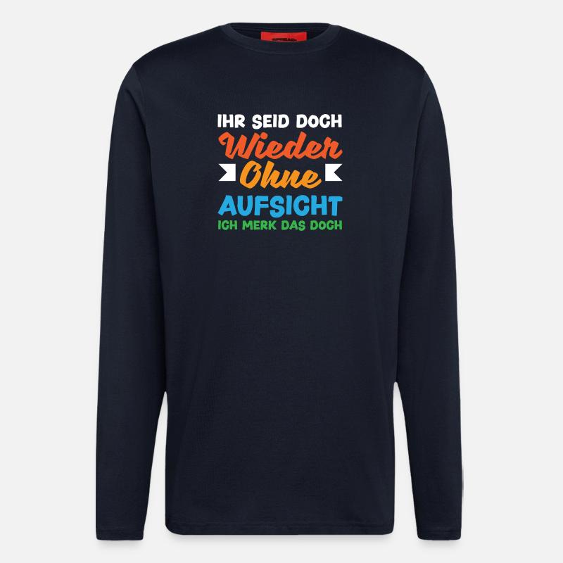 Again without supervision – sarcasm - Longsleeve - made by SPREAD  - DARK NAVY