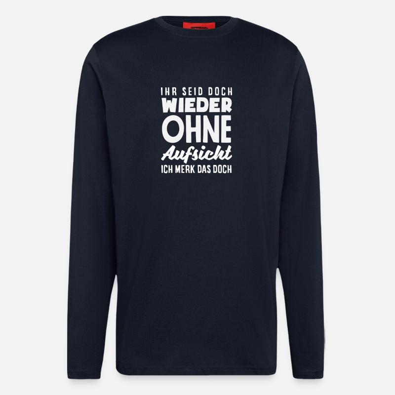 Again without supervision – sarcasm - Longsleeve - made by SPREAD  - DARK NAVY
