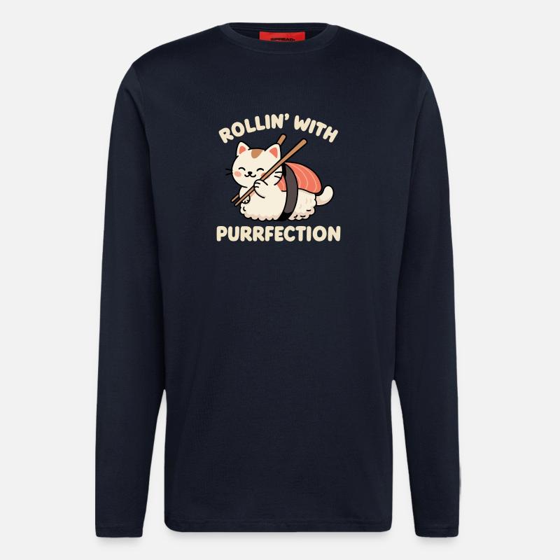 Rollin' mit Purrfection - Langarmshirt - made by SPREAD  - DARK NAVY