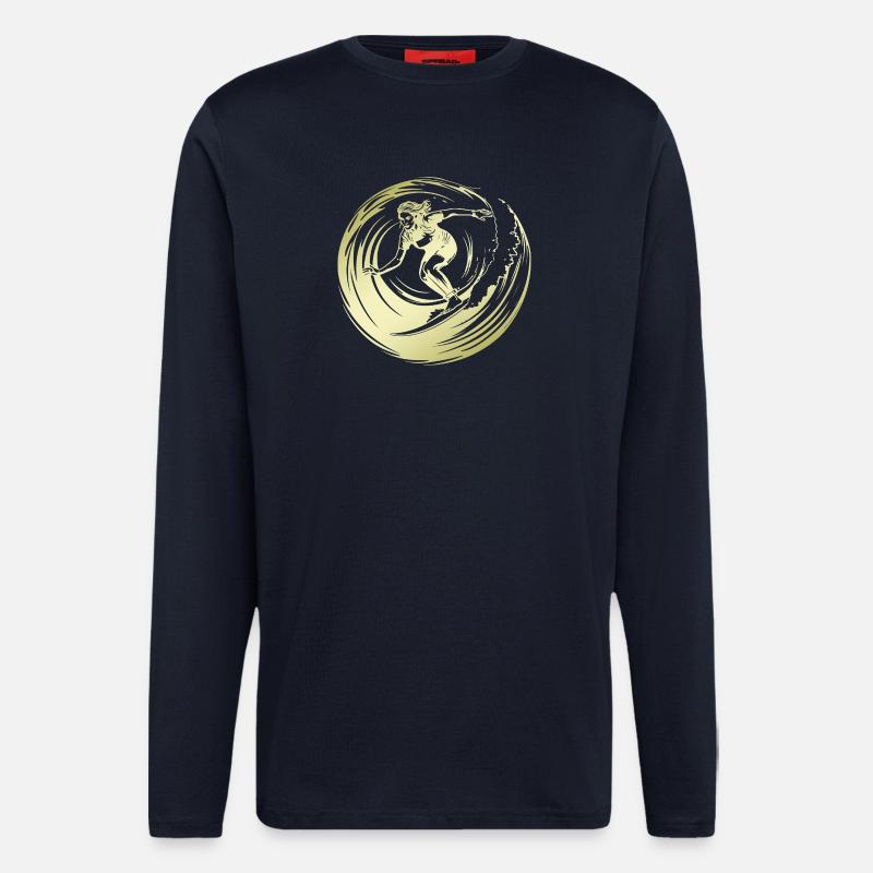 Surfer Silhouette Surfing - Langarmshirt - made by SPREAD  - DARK NAVY