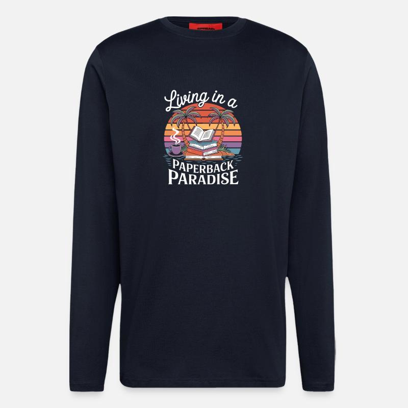 Leben im Taschenbuch-Paradies - Langarmshirt - made by SPREAD  - DARK NAVY