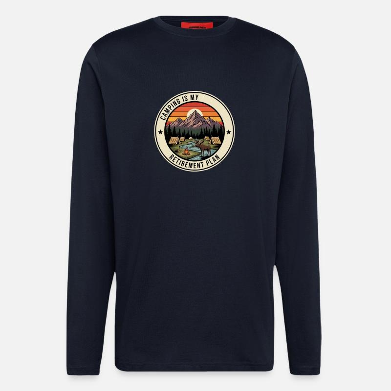 Retiree Camping Retirement Plan - Langarmshirt - made by SPREAD  - DARK NAVY