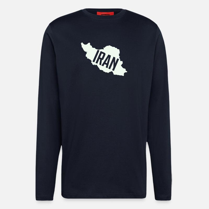 Iran Map Bold Typography - Longsleeve - made by SPREAD  - DARK NAVY