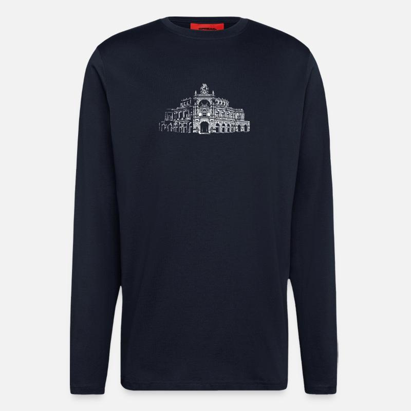 Semperoper Dresden Architektur Kunst - Langarmshirt - made by SPREAD  - DARK NAVY