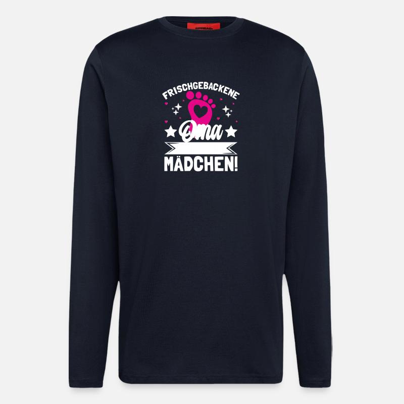 Frischgebackene Oma Es ist ein Mädchen! - Langarmshirt - made by SPREAD - DARK NAVY