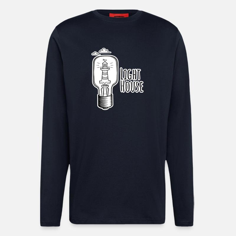 Leutchtturm in einer Glühbirne - Light-House - Longsleeve - made by SPREAD  - DARK NAVY