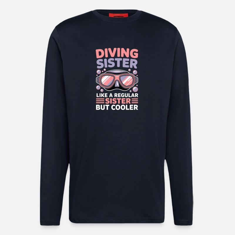 Tauchen Spruch Mädchen Lustiges Tauchen Geschenk - Langarmshirt - made by SPREAD  - DARK NAVY
