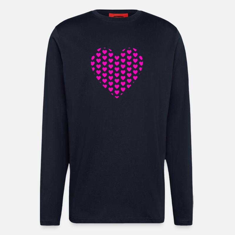 Heart Hearts Patch Pattern - Longsleeve - made by SPREAD  - DARK NAVY