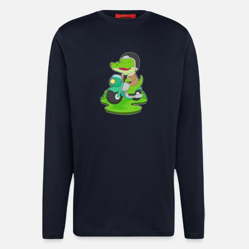 Krokodil Motorroller - Langarmshirt - made by SPREAD  - DARK NAVY