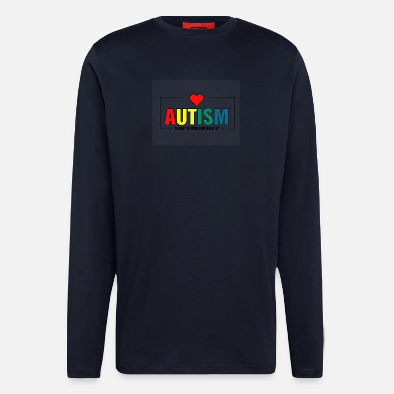 Rainbow Autism with Heart - Longsleeve - made by SPREAD  - DARK NAVY