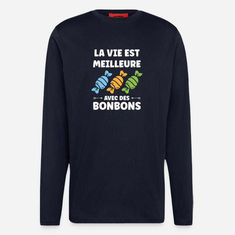 Life is better with candy - Longsleeve - made by SPREAD  - DARK NAVY