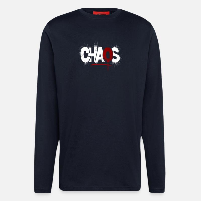 Symbolisme des éclaboussures de chaos - Manches longues bio décontracté fabriqué en UE - DARK NAVY