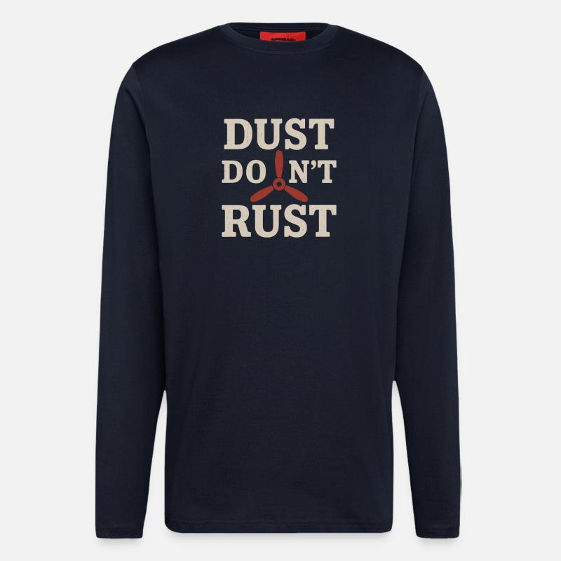 Ländliche Luftfahrt Landwirtschaft Pilotgeschenk - Langarmshirt - made by SPREAD  - DARK NAVY