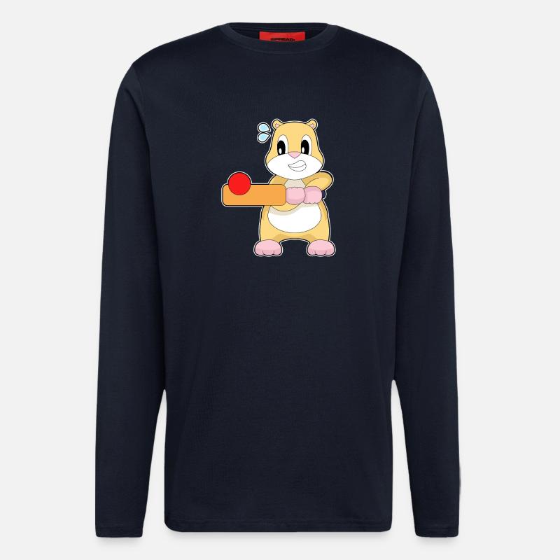 Hamster Cricket Batte de cricket - Manches longues bio décontracté fabriqué en UE - DARK NAVY
