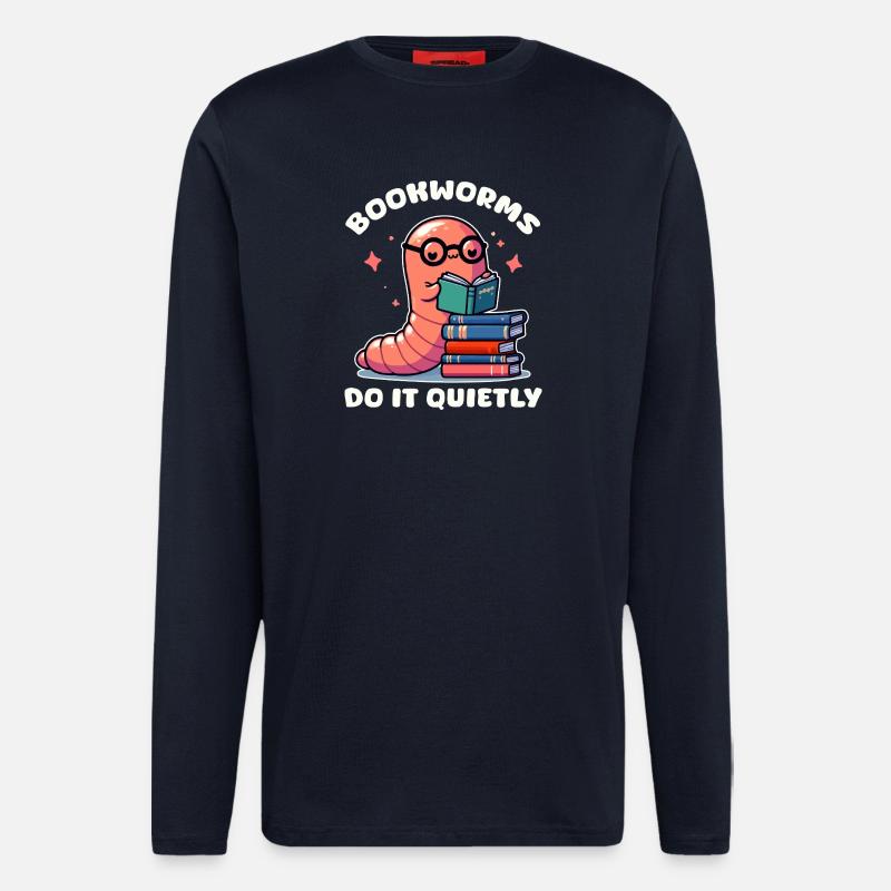 Silent Caterpillar Reading Light - Longsleeve - made by SPREAD  - DARK NAVY
