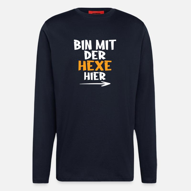 Bin mit der Hexe hier - Langarmshirt - made by SPREAD  - DARK NAVY
