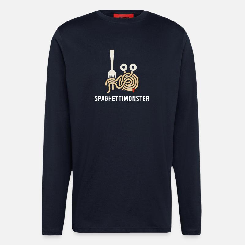 Spaghetti Monster mit Gabel - Langarmshirt - made by SPREAD  - DARK NAVY