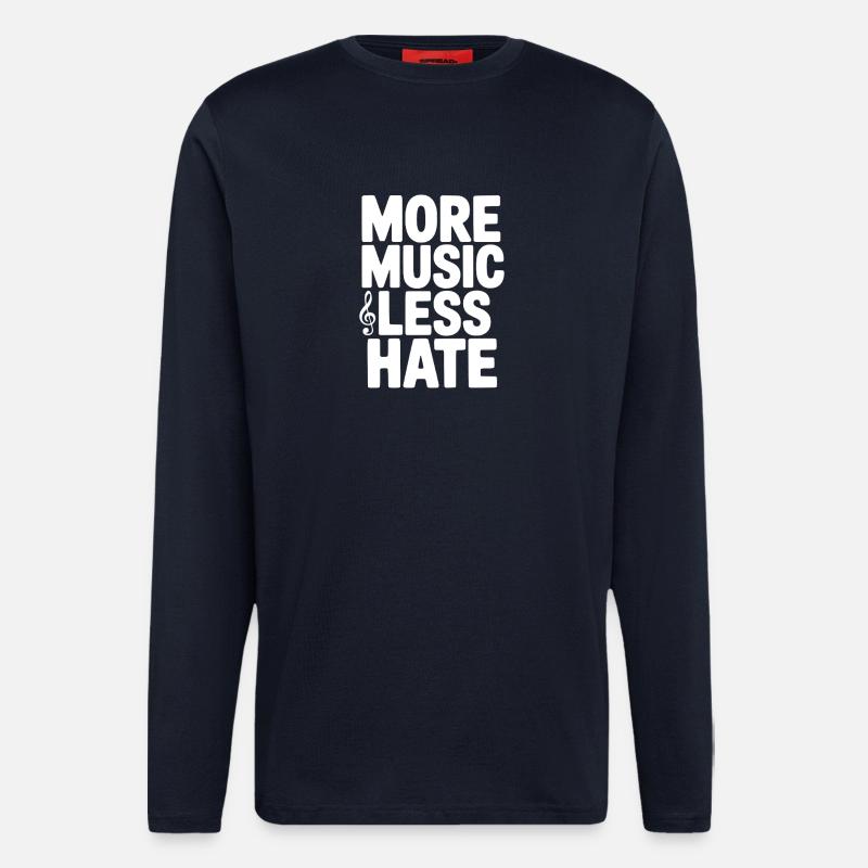 More Music Less Hate - Longsleeve - made by SPREAD  - DARK NAVY